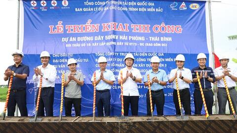 Khởi công đường dây 500kV Hải Phòng – Thái Bình chào mừng Quốc khánh