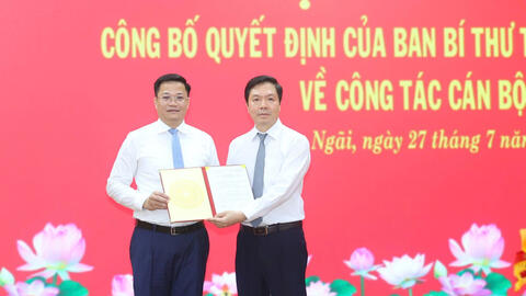 Thứ trưởng Bộ Tài chính được điều động giữ chức Phó bí thư Tỉnh ủy Quảng Ngãi