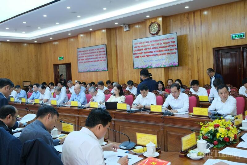 Tham dự buổi làm việc có đại diện lãnh đạo một số đơn vị chức năng thuộc Bộ Công Thương; lãnh đạo Thường trực Tỉnh ủy, UBND tỉnh Lâm Đồng và các Sở, ban, ngành địa phương.