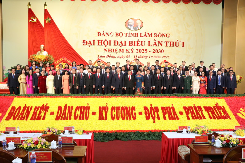 Các đồng chí trong Ban Chấp hành Đảng bộ tỉnh Lâm Đồng lần thứ I, nhiệm kỳ 2025 - 2030