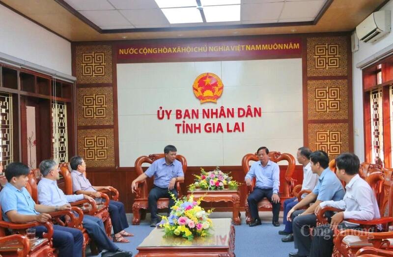 Đoàn công tác EVNCPC làm việc với tỉnh Gia Lai về khắc phục sự cố điện.