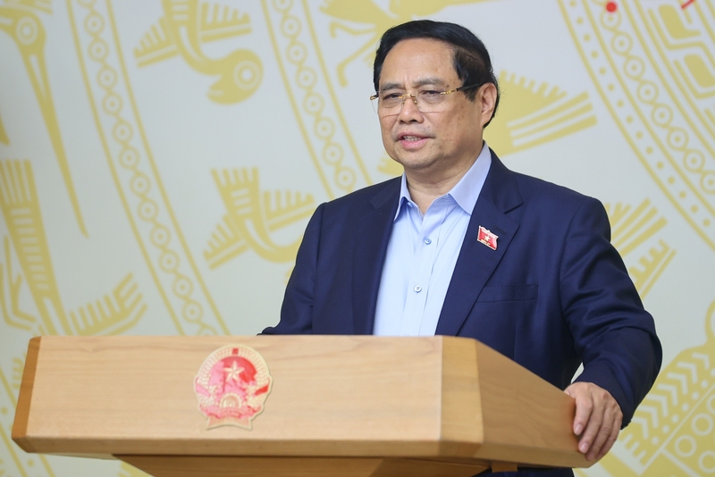 Thủ tướng Phạm Minh Chính phát biểu khai mạc Phiên họp. Ảnh: VGP/Nhật Bắc