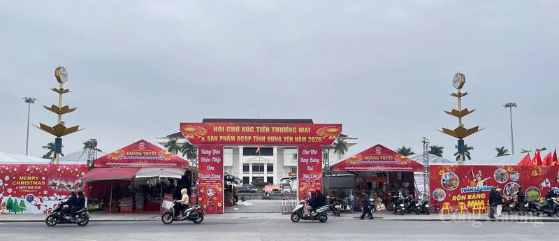 Toàn cảnh Hội chợ xúc tiến thương mại và sản phẩm OCOP tỉnh Hưng Yên năm 2026