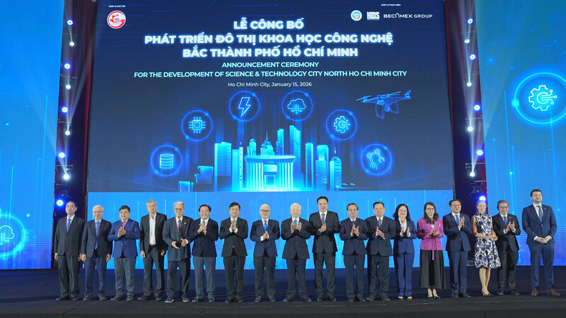 Đại biểu tham dự Lễ công bố phát triển “Đô thị Khoa học Công nghệ - Bắc TP. Hồ Chí Minh”. Ảnh: Minh Khuê.