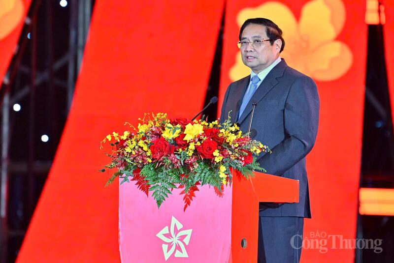 Thủ tướng phát biểu khai mạc Hội chợ Mùa Xuân lần thứ nhất năm 2026 (Ảnh: Nam Nguyễn)