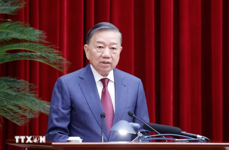 Tổng Bí thư, Chủ tịch nước Tô Lâm phát biểu khai mạc Hội nghị lần thứ ba Ban Chấp hành Trung ương Đảng khóa XIV. (Ảnh: Thống Nhất/TTXVN)